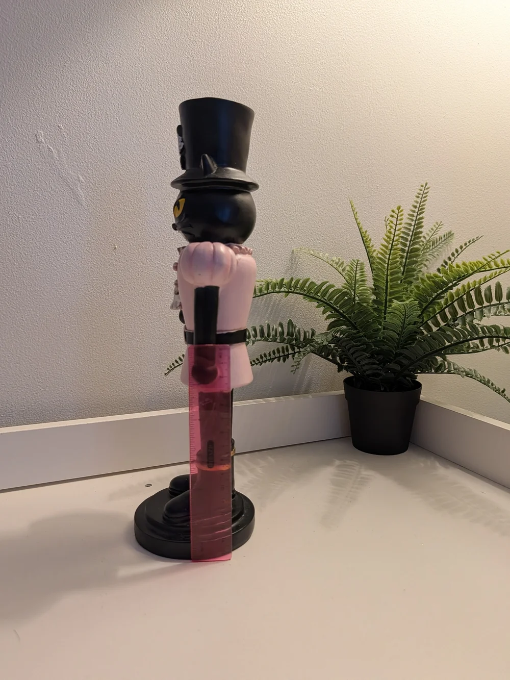 Black & Pink Decorative Nutcracker Figure And Pink Ghost